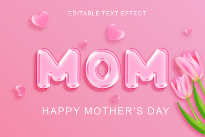 Mothers Day Text Effect 3d 3d text editable text graphic design mom mother mothers day mothers day text effect pink psd text effect