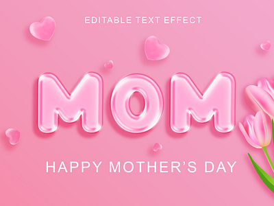 Mothers Day Text Effect 3d 3d text editable text graphic design mom mother mothers day mothers day text effect pink psd text effect