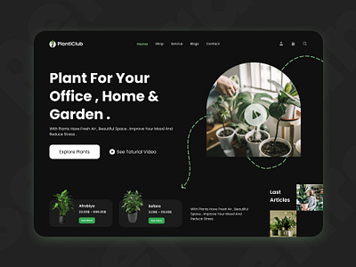 🌱 Planticlub - Home Page 3epehran dark dark mood design home plant plants plants website product design sepehran ui ux website
