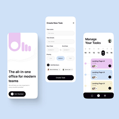 Task Management App app design branding design figma graphic design hero page illustration landing page mobile app mobile ui mobileui task management ui ui design ui mobile uiux website