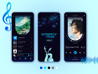 UNIQUELY YOURS • Music Streaming App app competition contest figma iiit iiitv iit indian institue linkedin music music app music streaming prototype streaming ui uniquely yours ux winner working