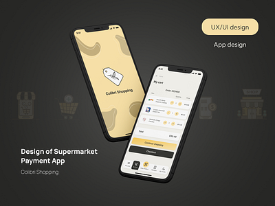 Design of Supermarket Payment App app case design figma interface mobileapp payment prototype qrcode supermarket ui uiux userinterface ux wireframes yellow