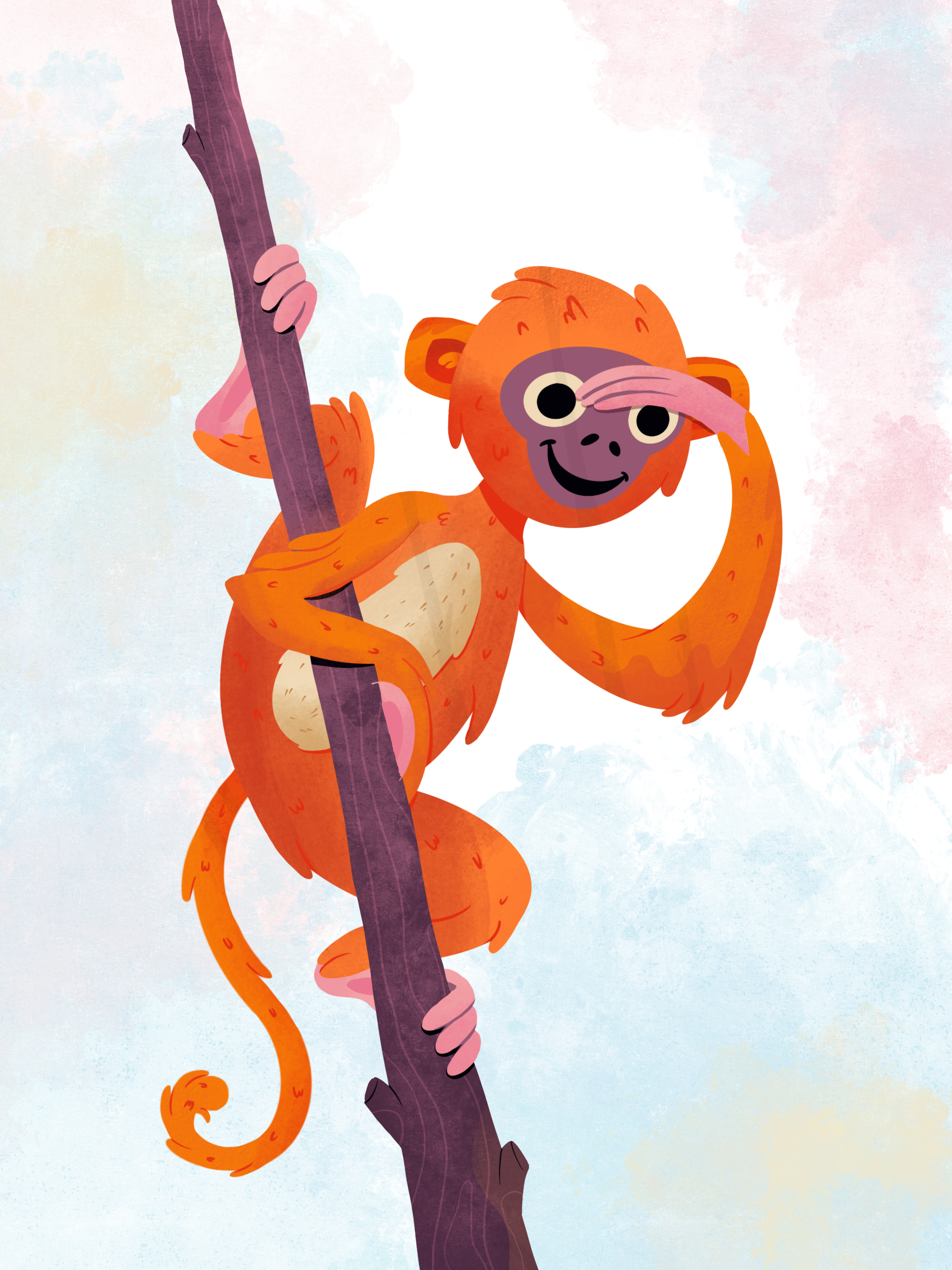 Cute monkey illustration animals illustration monkey procreate