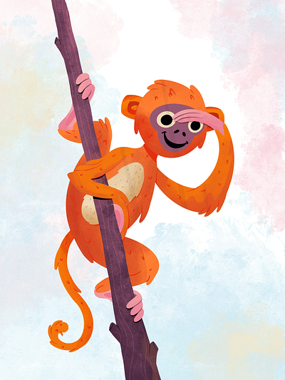 Cute monkey illustration animals illustration monkey procreate