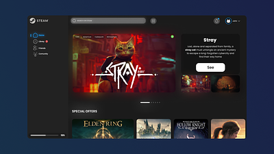 Steam Redesing graphic design redesing steam redesign ui