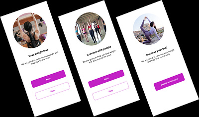 Onboarding screen for FemFit app ui workout