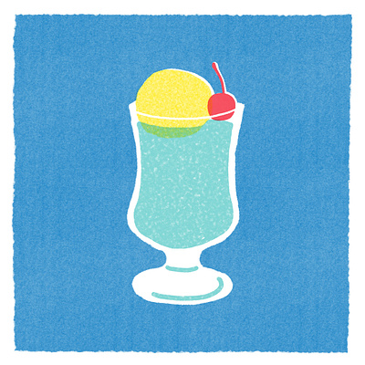 Cream Soda beverage blue cherry cream soda digital art digital illustration drink ice cream illust illustration refreshment risograph vanilla ice cream