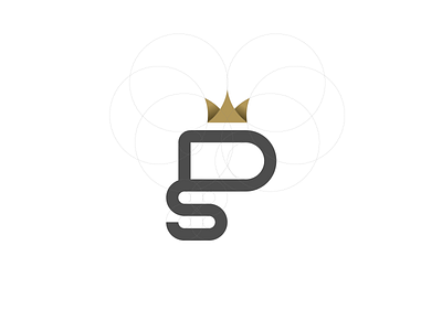 PS monogram with a crown cirkle crown golden golden ratio king lettering lettermark letters logo monogram p ps queen ratio s