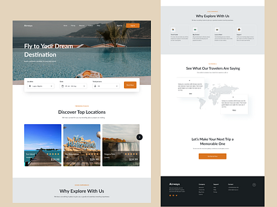 Travel Agency Homepage homepage design landing page travel agency uiux web design