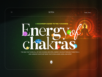 7 chakras body chakras clean colorful design home human energy interface design landing page mind minimal peace seven seven chakras soul ui ux design webpage website