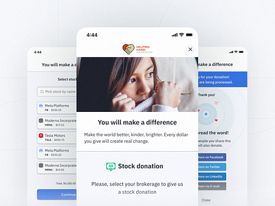 FundraiseUp – Checkout / mobile ver. charity checkout design donation donations donor donors figma fundraise up give crypto give money give stock portfolio product design ui ux