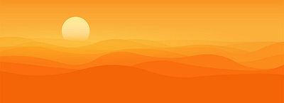 A beautiful Sunset over a desert Landscape barren desert design dunes flat design flat illustration golden hour illustration illustrator light minimalist sun sunlight sunset ui
