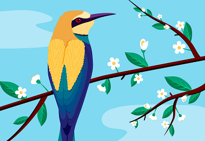 Spring Bird Illustration graphic design illustration vector