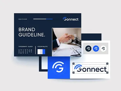 BRANDING- Gonnect app icon brand brand book brand guide brand identity brand manual brand style brand style guide branding branding design connection logo design graphic design logo ui ux vector wifi logo