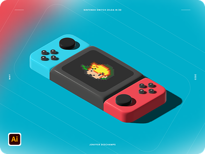 Nintendo Switch Zelda in 3D 3d design graphic design illustration vector