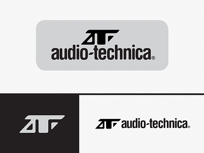 audio-technica concept audio audio logo black and white brand branding classic concept graphic design grey helvetica icon logo minimal mock monogram one color pro audio retro simple timeless