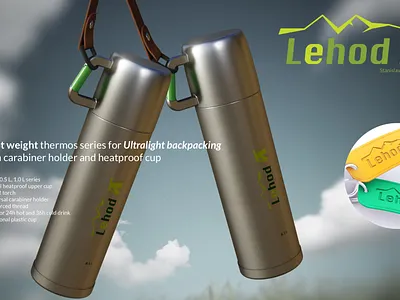 Lehod – Ultralight backpacking thermos series 3d branding design graphic design industrial design krasowski.ru lehod logo outdoor product design stanislav krasowski thermos travel