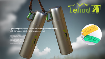 Lehod – Ultralight backpacking thermos series 3d branding design graphic design industrial design krasowski.ru lehod logo outdoor product design stanislav krasowski thermos travel