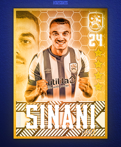 Danel Sinani Huddersfield Town concept trading card