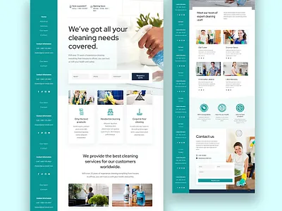 Cleaning Service Company Website clean ui design creative ui electrician figma home cleaning website home remodeling website landing page design landingpage maid services minimal ui design modern design modern ui plumber plumber website popular 2023 style guide trending 2023 uiroll uiux website landing page