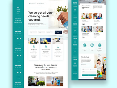 Cleaning Service Company Website clean ui design creative ui electrician figma home cleaning website home remodeling website landing page design landingpage maid services minimal ui design modern design modern ui plumber plumber website popular 2023 style guide trending 2023 uiroll uiux website landing page