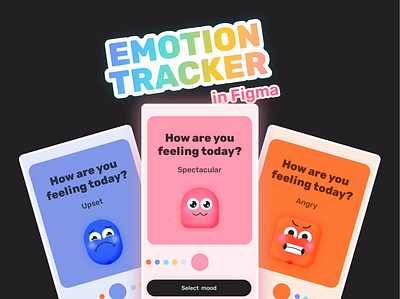 Mood tracker – Log your emotions #Interactive in Figma animation emoji tracker emoticon emotion emotion app emotion tracker figma figma prototype illustration interactive mental health mobile app mobile mood app mood app mood journal mood slider mood tracker product design prototype tracker