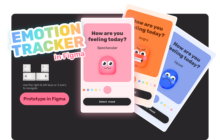 Mood tracker – Log your emotions #Interactive in Figma by Raz Rashid on ...