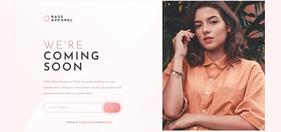 Base apparel coming soon design html ui ux