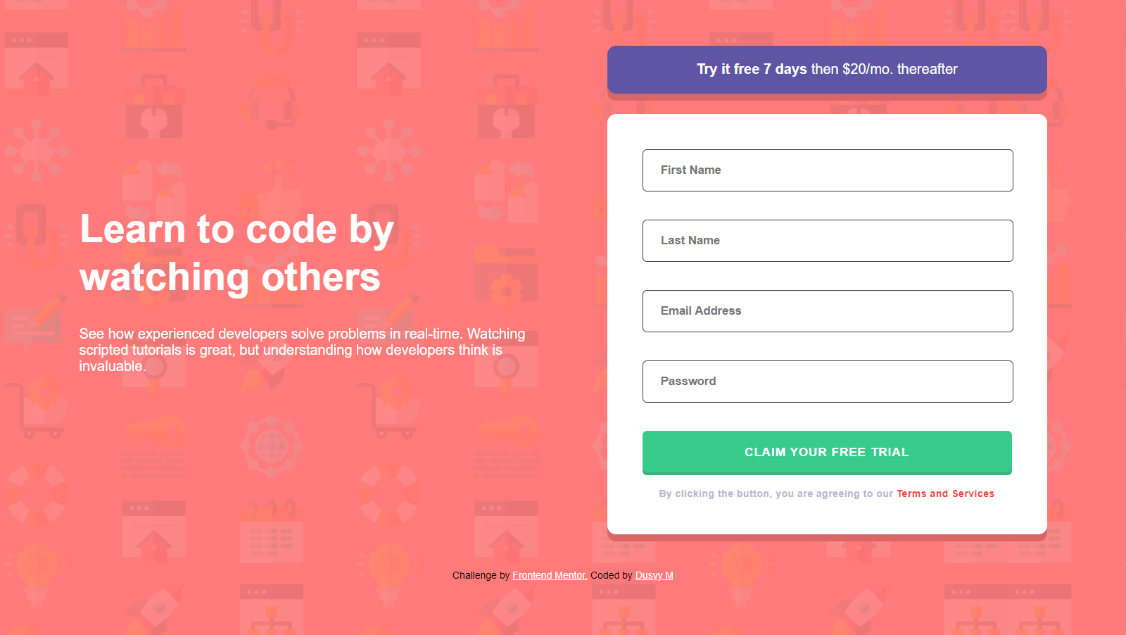 Intro component with signup form by Dusvy_M on Dribbble