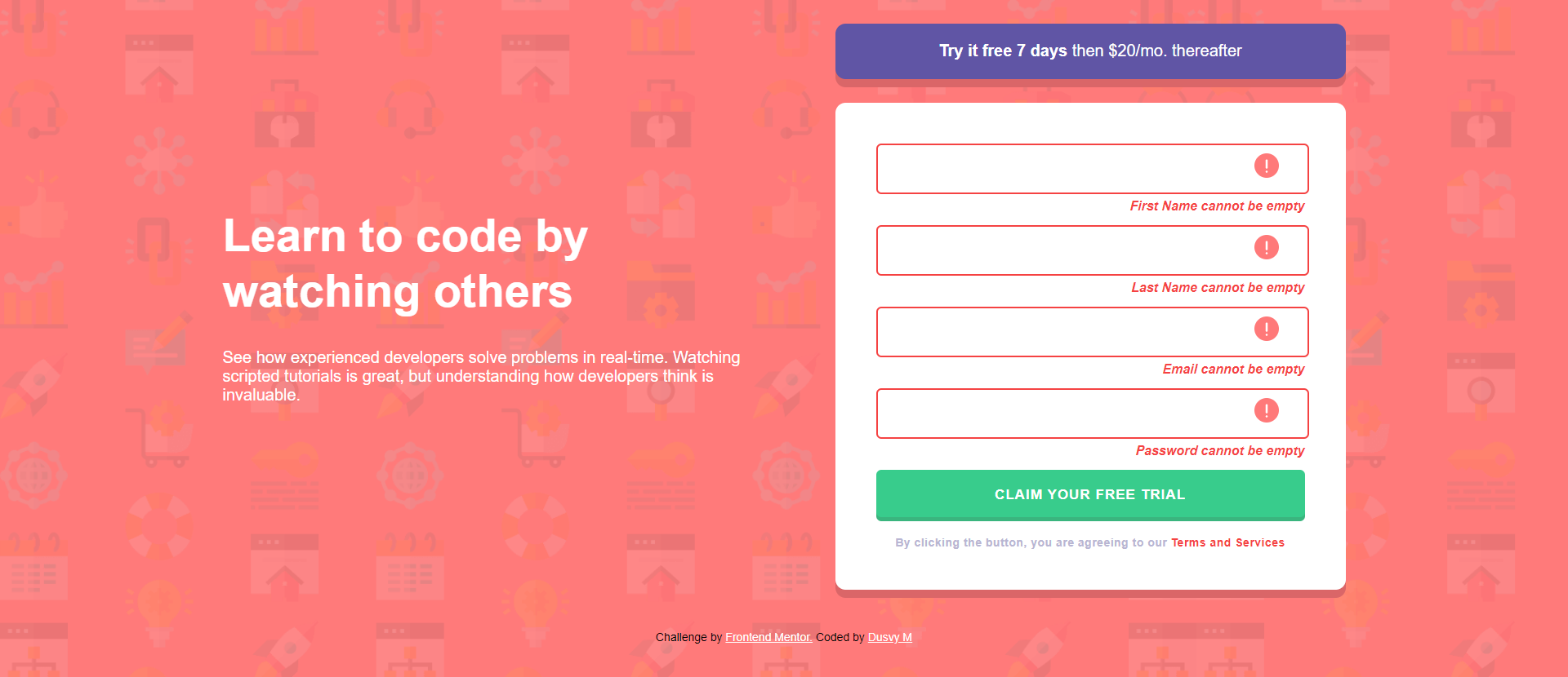 Intro component with signup form by Dusvy_M on Dribbble