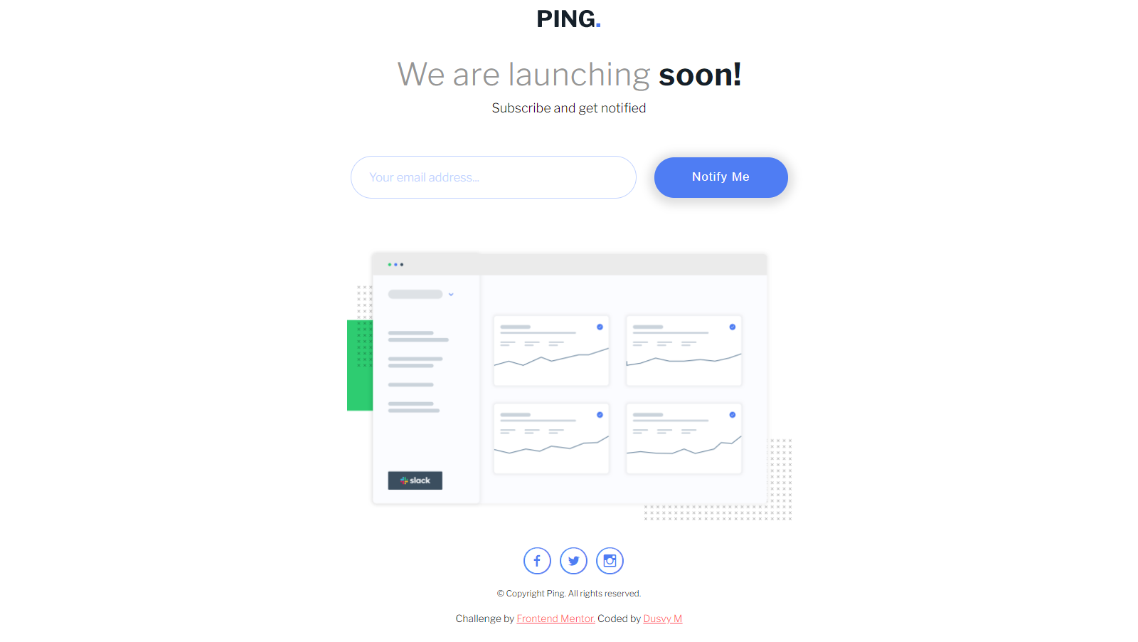 Ping coming soon page by Dusvy_M on Dribbble