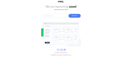 Ping coming soon page design html ui ux