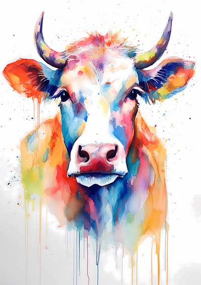 Spotted Cow - Arte Txikia art artwork captivating charm colorful cow illustration masterpiece spotted unique