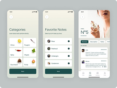 Perfume App app app design app ui application branding design interface ios minimalist mobile mobile app nature perfume perfume app ui ui design ui ux uiuxdesign ux uxdesign