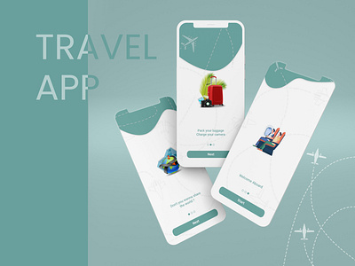 Travel mobile app app branding daily ui dailyui design green mobile app phone plane simple travel ui ux vector