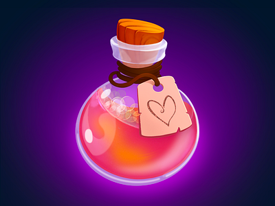 Magical Rose Potion 2d bottle gui illustration potion rose