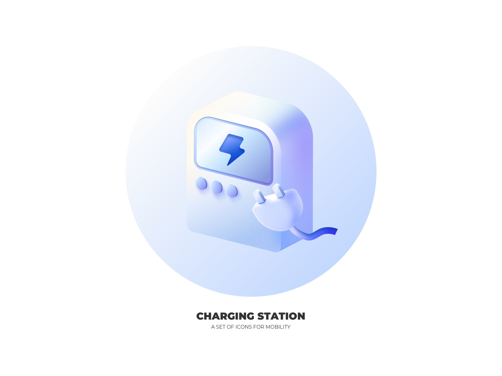 Charing station 3d 3d illusration car charging station design icon illustration ui