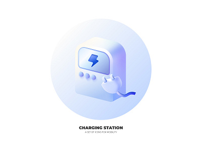 Charing station 3d 3d illusration car charging station design icon illustration ui