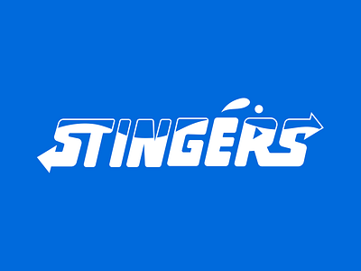 Stingers Swim Team blue branding bright colors liquid logo pool splash swim swimming text water
