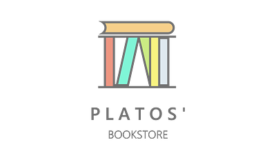PLATOS' bookstore logo branding logo
