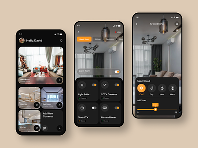 Smart Home Mobile App Design appdesign ar design homeapp smarthome typography ui uiuxdesign ux uxdesign vr