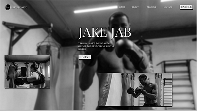 Boxing gym design boxing design logo trainer typography ui ux web webdesign