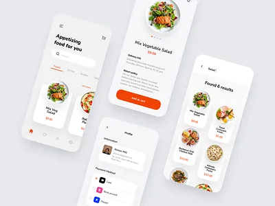Online Food Ordering App design illustration ui uidesign uiux ux uxdesign vector