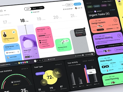 Tasks Manager app design calendar clean ui dashboard graphic mobile mobile app mobile app design statistic stats task task board task manager time manager timeline ui uiux ux web