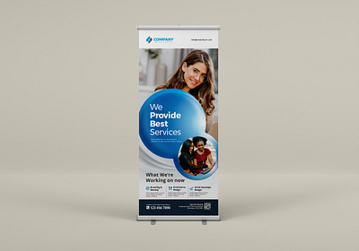 Corporate Business Roll Up Banner banner branding business corporate design print pull up banner pullup roll up banner rollup stand banner standee template x banner