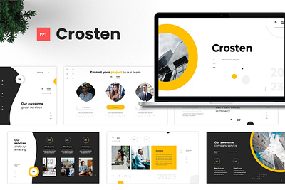 Crosten - Corporate Presentation Template agency business clean company corporate creative design graphic design modern powerpoint presentation typography ui unique