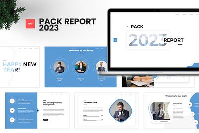 Pack Report 2023 - Premium Business Presentation Template agency annual report business clean creative design graphic design modern powerpoint presentation report typography ui unique