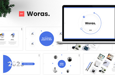 Woras - Annual Report Presentation Template agency annual annual report business clean creative design graphic design modern powerpoint presentation report typography ui unique