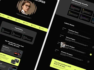 Developer Portfolio developer design elementor portfolio product design ui ui design uiux website design wordpress