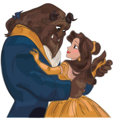 Beauty and the Beast art beast beauty beauty and the beast couple design disney drawing illustration love vector